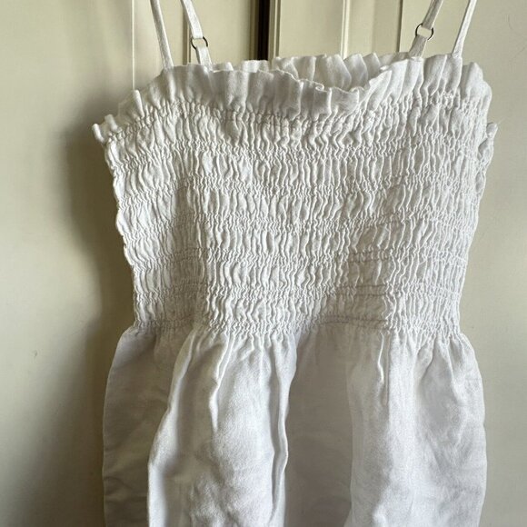 Cloth and Stone White Smocked Linen Blouse Womens Small Evereve New‎ - Picture 3 of 8